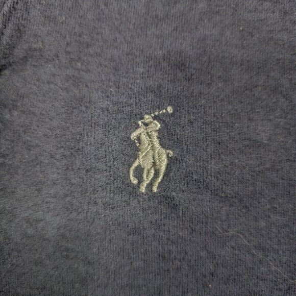 Polo Ralph Lauren Sweatshirt Mens Medium Blue Shawl Collar Neck Preppy Classic - Picture 3 of 10